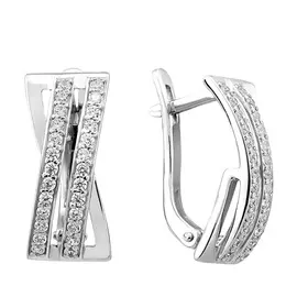 Серьги с английским замком из серебра 21-1170-23-01