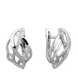 Серьги с английским замком из серебра 21-1172-23-01