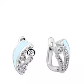 Серьги с английским замком из серебра 21-1267-23-84