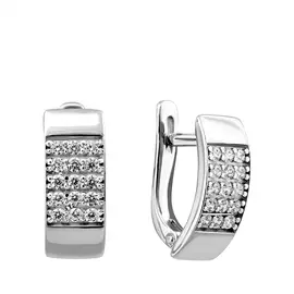 Серьги с английским замком из серебра 21-1271-23-01