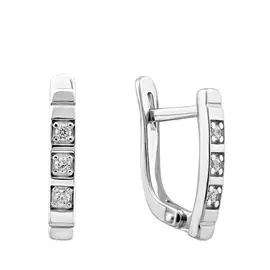 Серьги с английским замком из серебра 21-1273-23-01