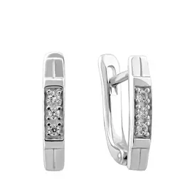 Серьги с английским замком из серебра 21-1275-23-01