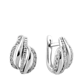 Серьги с английским замком из серебра 21-1373-23-01