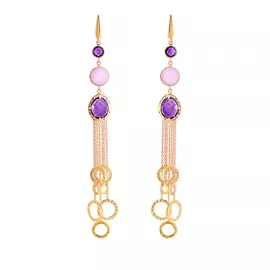 Серьги с английским замком из серебра 25_SR_AM_CH_YG