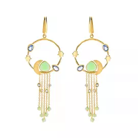 Серьги с английским замком из серебра 28_SR_BT_CH_PH_YG