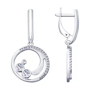 Серьги с английским замком из серебра 94023002