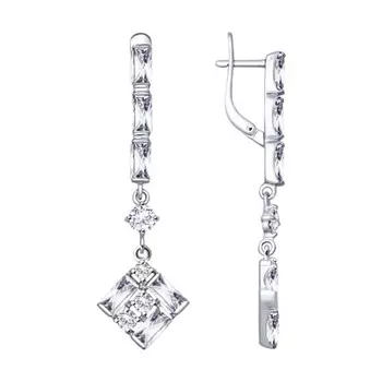 Серьги с английским замком из серебра 94022993