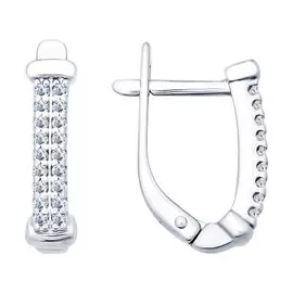 Серьги с английским замком из серебра 94021783