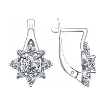 Серьги с английским замком из серебра 94022495