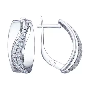 Серьги с английским замком из серебра 94022651