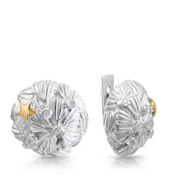 Серьги с английским замком из серебра С-25054