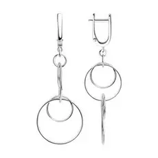 Серьги с английским замком из серебра 94022765