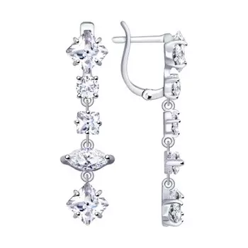 Серьги с английским замком из серебра 94022730