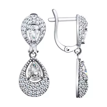 Серьги с английским замком из серебра 94022710