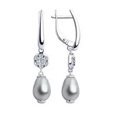 Серьги с английским замком из серебра 94023275