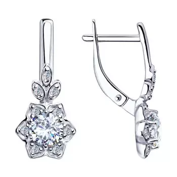 Серьги с английским замком из серебра 94023269