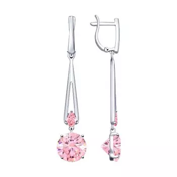 Серьги с английским замком из серебра 94023315