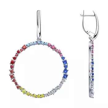 Серьги с английским замком из серебра 94023391