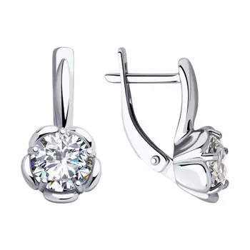 Серьги с английским замком из серебра 94023457