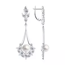 Серьги с английским замком из серебра 94023467