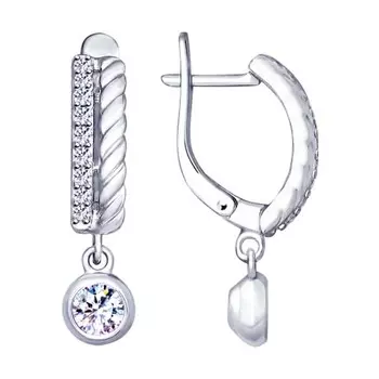 Серьги с английским замком из серебра 94022834