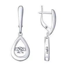 Серьги с английским замком из серебра 94023055