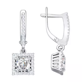 Серьги с английским замком из серебра 94021356