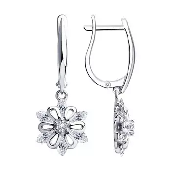 Серьги с английским замком из серебра 94023604