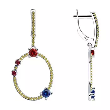 Серьги с английским замком из серебра 94023622