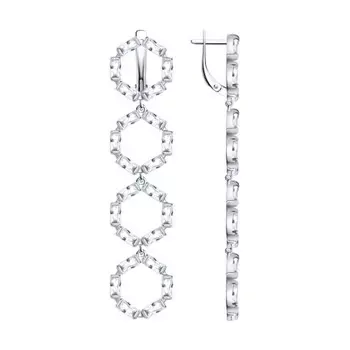 Серьги с английским замком из серебра 94023776