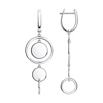 Серьги с английским замком из серебра 94023781