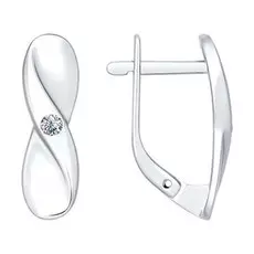 Серьги с английским замком из серебра 87020004