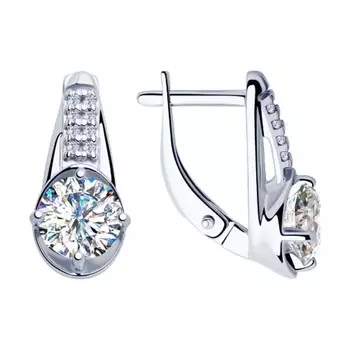 Серьги с английским замком из серебра 94023424