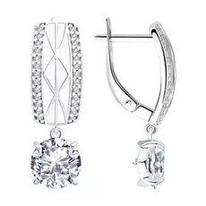 Серьги с английским замком из серебра 94023427