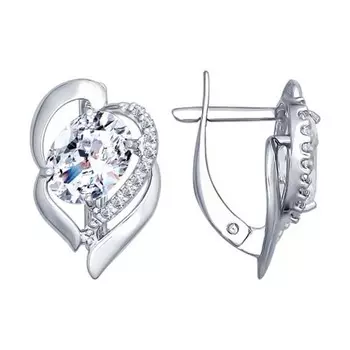 Серьги с английским замком из серебра 94022380