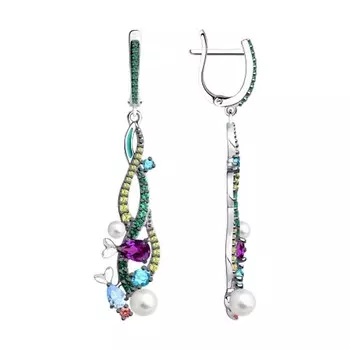 Серьги с английским замком из серебра 94023590