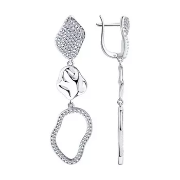 Серьги с английским замком из серебра 94023803