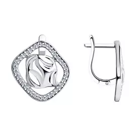 Серьги с английским замком из серебра 94023801