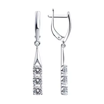 Серьги с английским замком из серебра 94023807