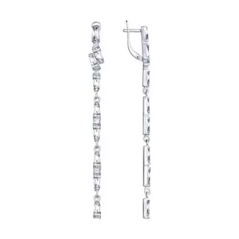 Серьги с английским замком из серебра 94022885