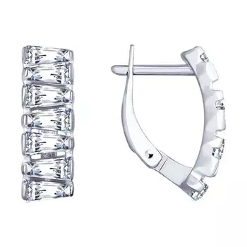 Серьги с английским замком из серебра 94022888