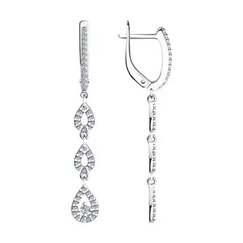 Серьги с английским замком из серебра 94023658