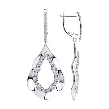 Серьги с английским замком из серебра 94023704