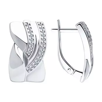 Серьги с английским замком из серебра 94023298