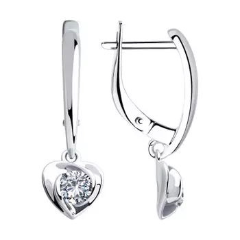 Серьги с английским замком из серебра 94023285