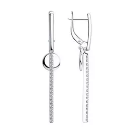 Серьги с английским замком из серебра 94023890