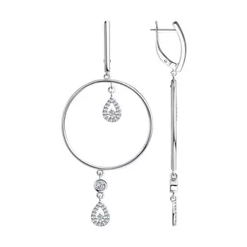 Серьги с английским замком из серебра 94023889