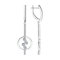 Серьги с английским замком из серебра 94023884