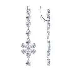 Серьги с английским замком из серебра 94023882