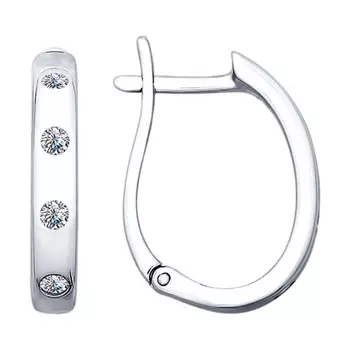 Серьги с английским замком из серебра 94022679